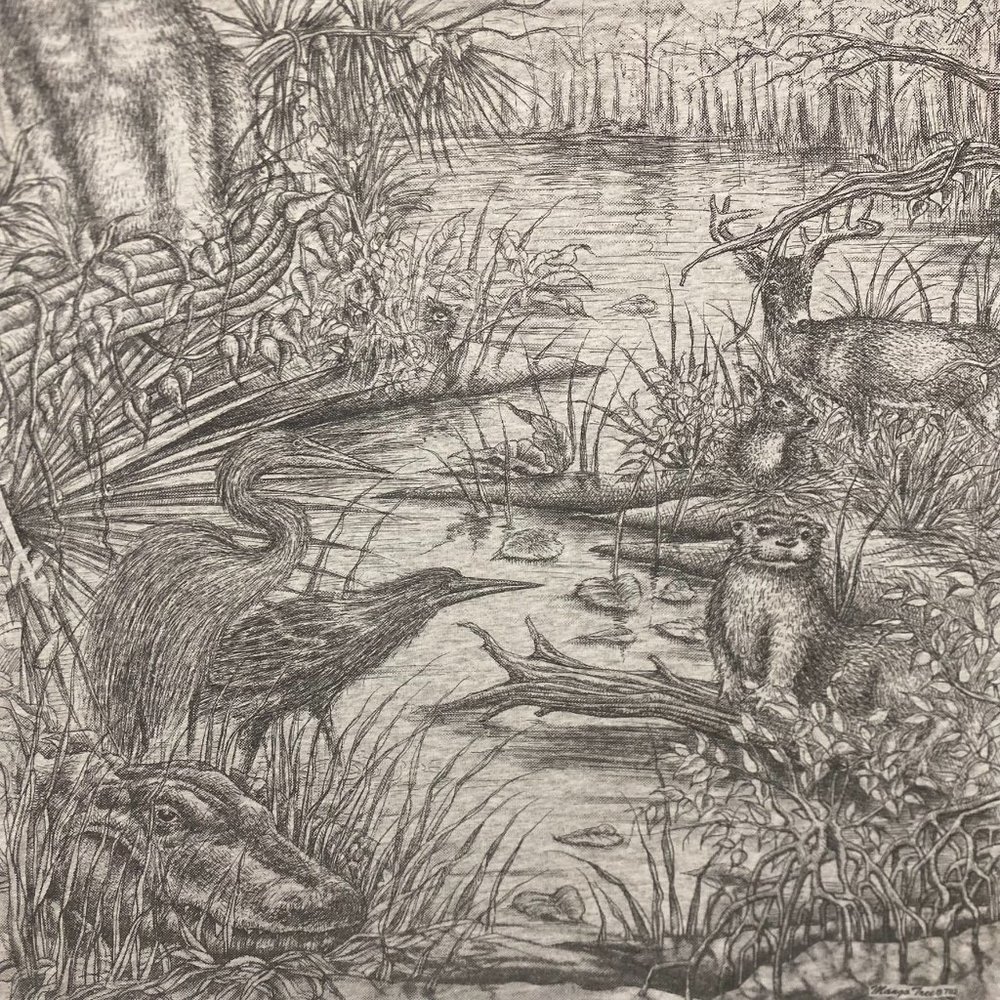 Vintage 90s Florida Everglades Wildlife T-Shirt Nature Animals Single Stitch - Picture 3 of 5